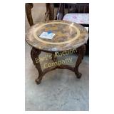 MARBLE TOP LOOK ROUND END TABLE