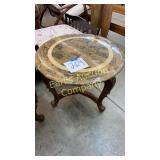 MARBLE TOP LOOK ROUND END TABLE