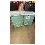 LOT OF 2 NEW TEAL LAUNDRY HAMPERS