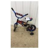 CHILDS SPIDERMAN BICYCLE W/ TRAINING WHEELS