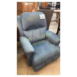 BLUE LA-Z-BOY SWIVEL MANUAL RECLINER