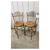 LOT OF 2 BROWN CUSHION/METAL BAR STOOLS LOT OF 2 BROWN CUSHION/METAL BAR STOOLS