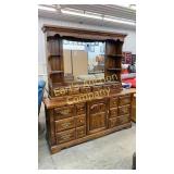 LARGE 2 PC WOOD HUTCH