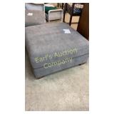 NEW DK GREY NAILHEAD TRIM OTTOMAN