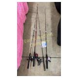 LOT OF 4 FISHING POLES LOT OF 4 FISHING POLES