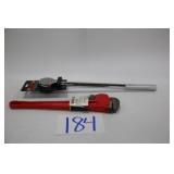 (1) 18" PIPE WRENCH & (1) 3/4" DRIVE RATCHET