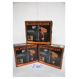 LOT OF 3 BLACK & DECKER 7AMP 1/2' DRILL/DRIVERS