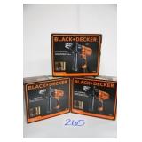 LOT OF 3 BLACK & DECKER 7AMP 1/2" DRILL/DRIVERS