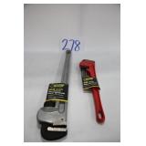 LOT OF 2  NEW STEEL GRIP PIPE WRENCHES (24" & 18")