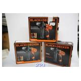 LOT OF 3 BLACK & DECKER 7AMP 1/2' DRILL/DRIVERS