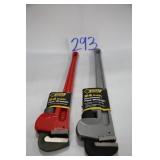 LOT OF 2 NEW STEEL GRIP 24' PIPE WRENCHES