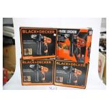 LOT OF 4 BLACK & DECKER 7AMP 1/2" DRILL/DRIVERS