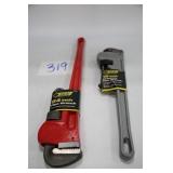 LOT OF 2 NEW STEEL GRIP PIPE WRENCHES (24" & 18")