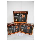LOT OF 3 BLACK & DECKER 7AMP 1/2' DRILL/DRIVERS