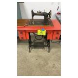 NEW HOME ANTIQUE TREDDLE SEWING MACHINE - PAINTED