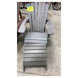 GREY LIFETIME ADIRONDACK CHAIR W/ STOOL