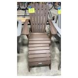 DK BROWN LIFETIME ADIRODACK CHAIR W/ STOOL