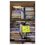 2 BOXES OF DVDs