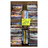 2 BOXES OF DVDS