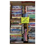 2 BOXES OF DVDS