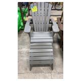 GREY LIFETIME ADIRONDACK CHAIR W/ STOOL