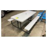 WHITE LIFETIME 6FT PLASTIC PICNIC TABLE
