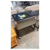 STAINLESS/BLACK ROLLING ICE COOLER