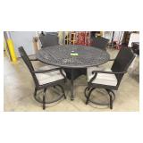 SUNBRELLA ALL WEATHER WICKER PATIO TABLE & 4 CHAIR