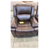 HOME MERIDIAN BROWN LEATHER RECLINER