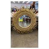 GOLD SUNBURST WALL MIRROR
