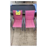 LOT OF 2 PINK KIDS OUTDOOR CHAIRS
