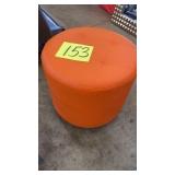 ORANGE ROUND SWIVEL OTTOMAN/STOOL
