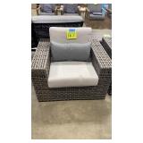 NEW SUNBRELLA GREY ALL WEATHER WICKER CHAIR