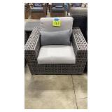 NEW SUNBRELLA GREY ALL WEATHER WICKER CHAIR