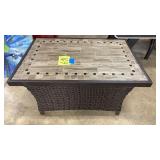 ALL WEATHER WICKER W/ TILE TOP PATIO COFFEE TABLE