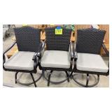 LOT OF 3 SUNBRELLA SWIVEL PATIO CHAIRS