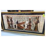 LARGE 8FT GOLD FRAMED EGYPTIAN ART