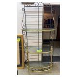 BLACK/GOLD & GLASS BAKERS RACK