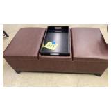 STORAGE OTTOMAN W/ BUILT IN TRAY