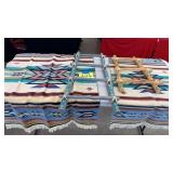 LOT OF 4 HANDMADE NATIVE AMERICAN RUGS & LADDERS