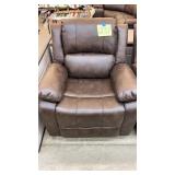 HOME MERIDIAN BROWN LEATHER RELCINER