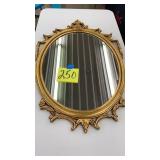 GOLD FRAMED WALL SHIEILD MIRROR