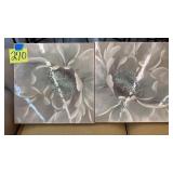 LOT OF 2 FLOWER WALL CANVAS ART