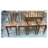 LOT OF 4 WOOD BAR STOOLS