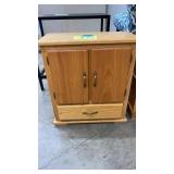 2 DOOR WOOD CHILDS ARMOIRE CABINET