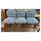 LOT OF 3 NEW  BLUE MULTICOLOR BAR STOOLS