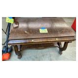 ANTIQUE TIGER OAK LIBRARY DESK W/ DRAWER