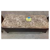 FAUX LEATHER W/ ZEBRA TOP OTTOMAN