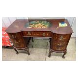 ANTIQUE WOOD HAND PAINTED DESK