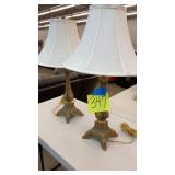 SET OF 2 TABLE LAMPS W/ WHITE SHADES